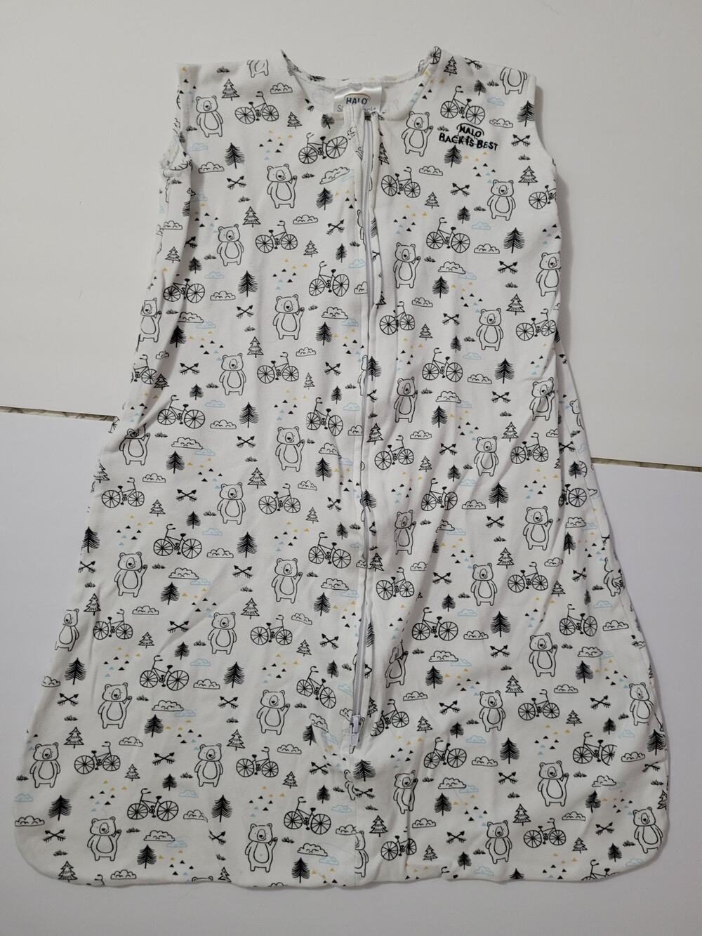 HALO SleepSack Baby Medium 6-12M Bear Bicycle Print Cotton Wearable Blanket
